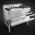 Thumbnail image #4 for Omcan CS-ICB-36 36-Inch Underbar Stainless Steel Ice Bin with 12-Inch Deep Bowl, 3-Inch Backsplash, and Bottle Holders