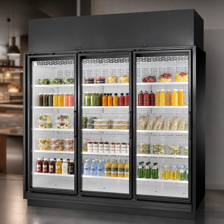 Product image #4 for True TRM3M 3-Door Medium-Temperature Glass Door Merchandiser