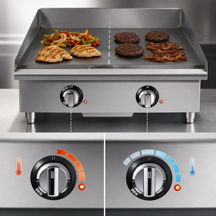 Product image #4 for Ultra-Max Heavy Duty Electric Countertop Griddle with 24 x 24 Inch Polished Steel Cooking Surface, 208/240V