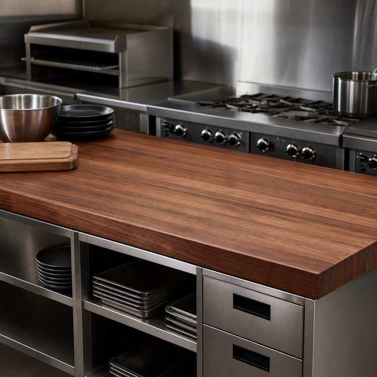Product image #4 for 96-Inch x 38-Inch American Black Walnut Edge-Grain Kitchen Countertop, 2-1/4-Inch Thick