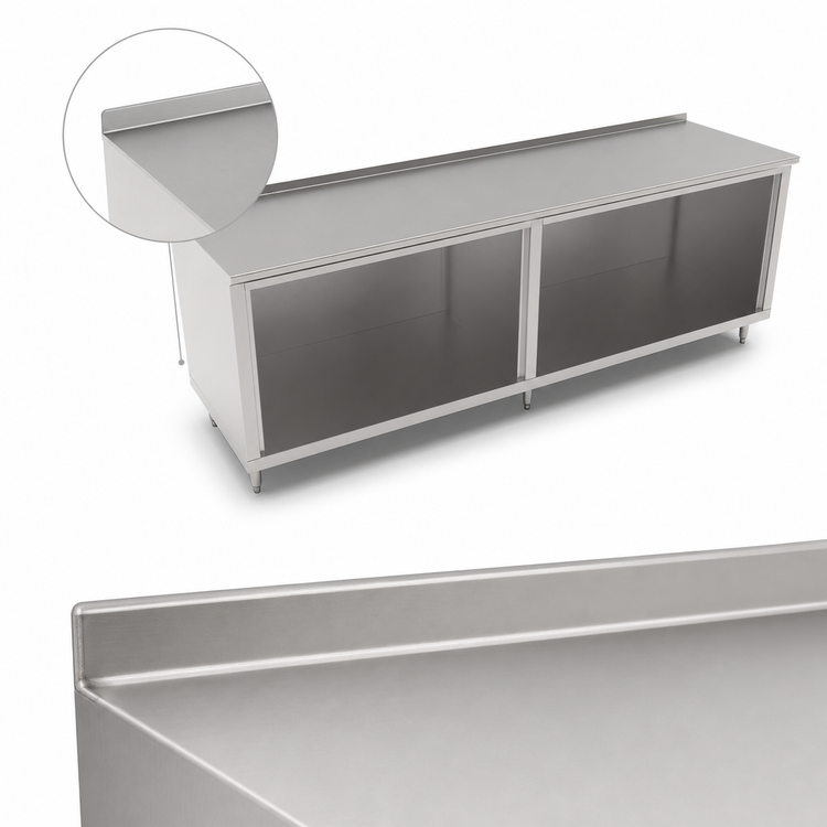 Product image #4 for John Boos Open Front Stainless Steel Modular Base Work Table, 96 Inches W x 30 Inches D, 1-1/2-Inch Rear Riser