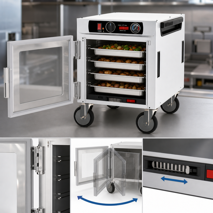 Product image #5 for Metro HotBlox Narrow 4-Pan Undercounter Insulated Holding Cabinet with Clear Door
