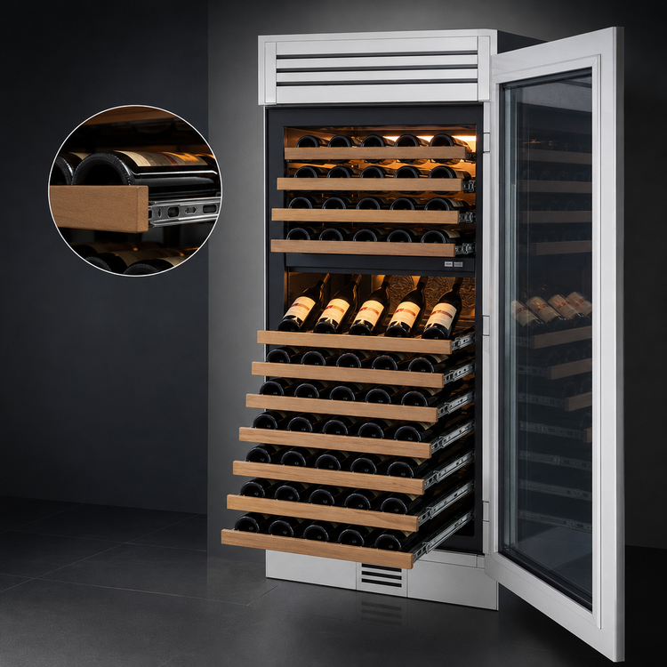 Product image #4 for 24-Inch Dual Zone Built-In Wine Cooler with Stainless Steel Glass Door
