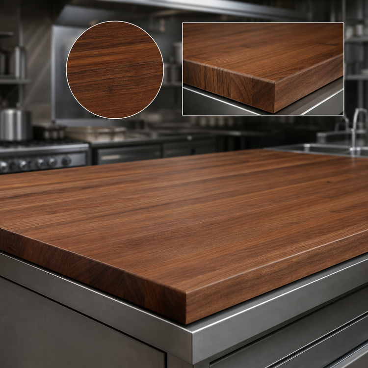 Product image #4 for John Boos Boos Block American Black Walnut Edge Grain Kitchen Countertop, 60 x 42 x 2-1/4 Inches