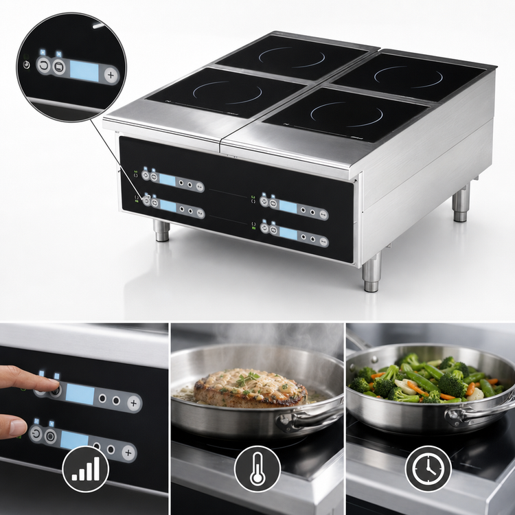 Product image #4 for Vollrath Cayenne Heavy-Duty 24-Inch Four-Hob Digital Countertop Induction Range
