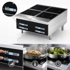 Thumbnail image #4 for Vollrath 924HIDC 4-Burner Digital Countertop Induction Range, Stainless Steel, 208-240V