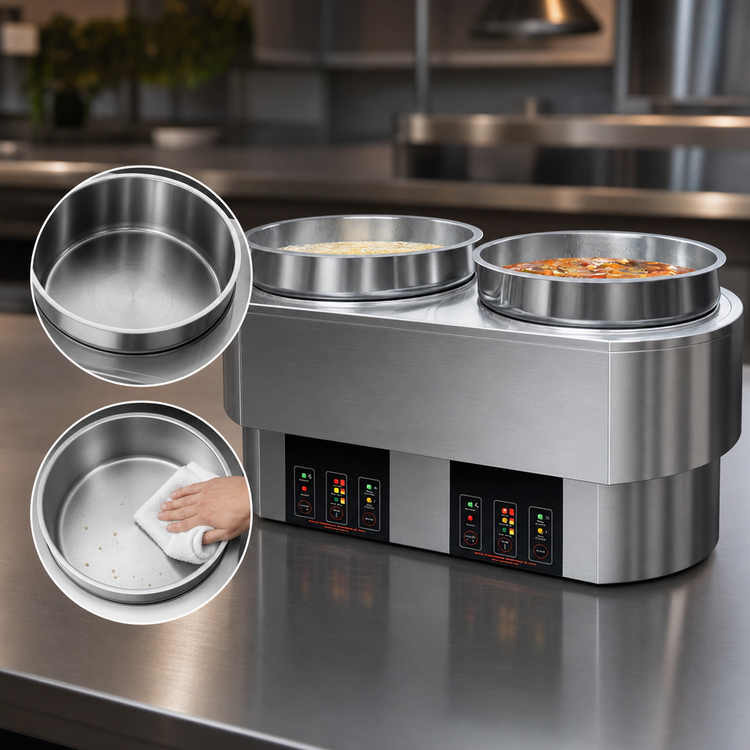 Product image #4 for Hatco RHW-2 Dual Round Countertop Food Warmer/Cooker with 2 x 11 Qt Wells