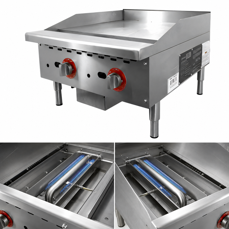 Product image #4 for 24-Inch Countertop Natural Gas Griddle with 1-Inch Polished Steel Plate, Thermostatic Control, 56,000 BTU
