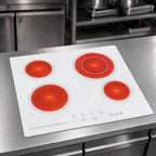 Thumbnail image #4 for Summit Commercial CR4B23T6W Commercial 4-Burner Electric Radiant Cooktop, Built-In, White Ceramic Glass, Digital Touch Controls, 220V