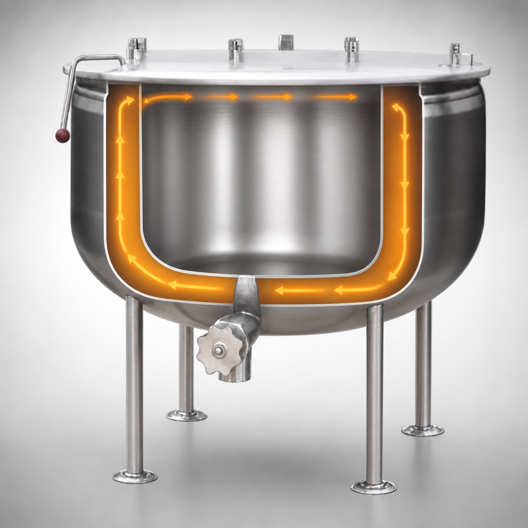 Product image #4 for Crown DL-80F 80 Gallon Direct Steam Full Jacketed Stationary Kettle