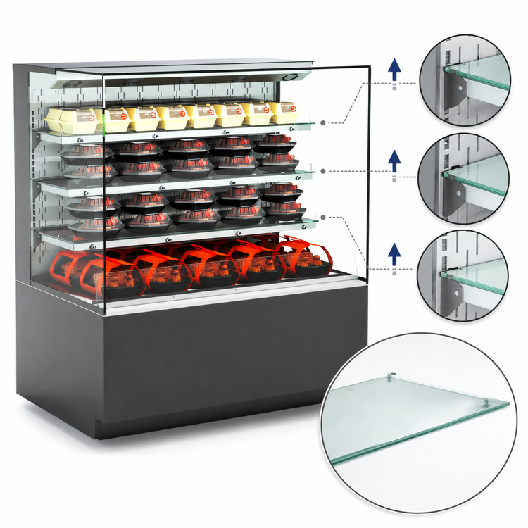 Product image #4 for Reveal Heated Self-Service Hot Food Display Case, 47-3/4" Wide, Convection Heat
