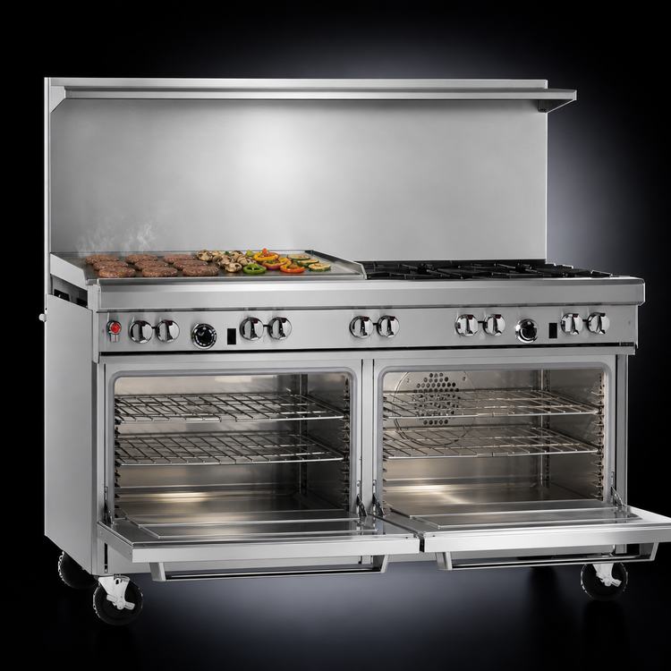 Product image #4 for Southbend Ultimate 60-Inch Gas Restaurant Range with 2 Open Burners, 48-Inch Griddle, Standard Oven and Convection Oven