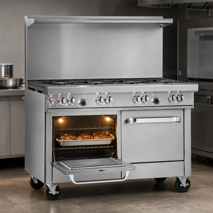 Product image #4 for Southbend Ultimate 48-Inch Gas Restaurant Range with Thermostatic Griddle, Standard Oven, and Cabinet Base