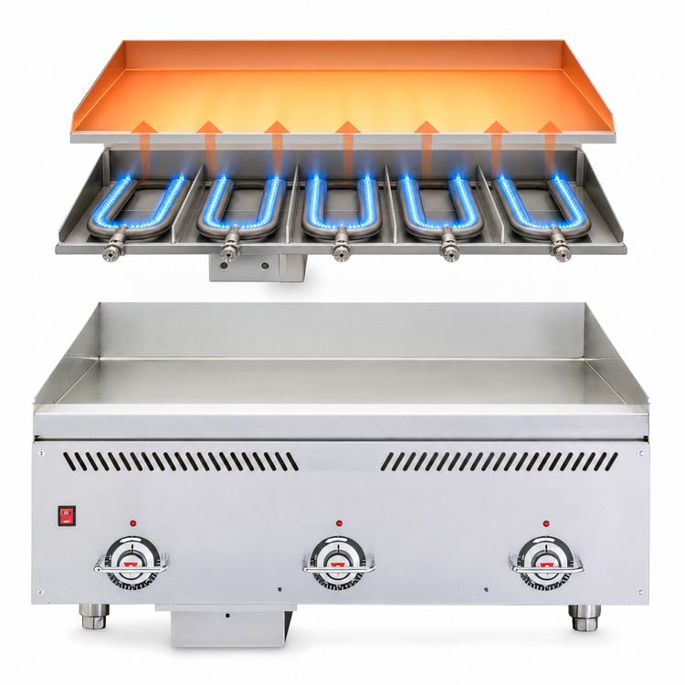 Product image #5 for Vulcan VCCG60-AS 60-Inch Countertop Gas Heavy Duty Griddle with 1-Inch Steel Plate