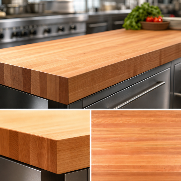 Product image #4 for Boos Block American Cherry Edge Grain Kitchen Countertop, 132 x 27 x 3 Inch, Varnique Finish