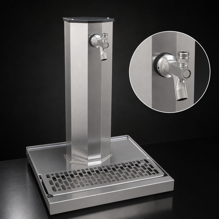 Product image #4 for Glastender Countertop Air-Cooled Stainless Steel Single-Faucet Column Draft Dispensing Tower