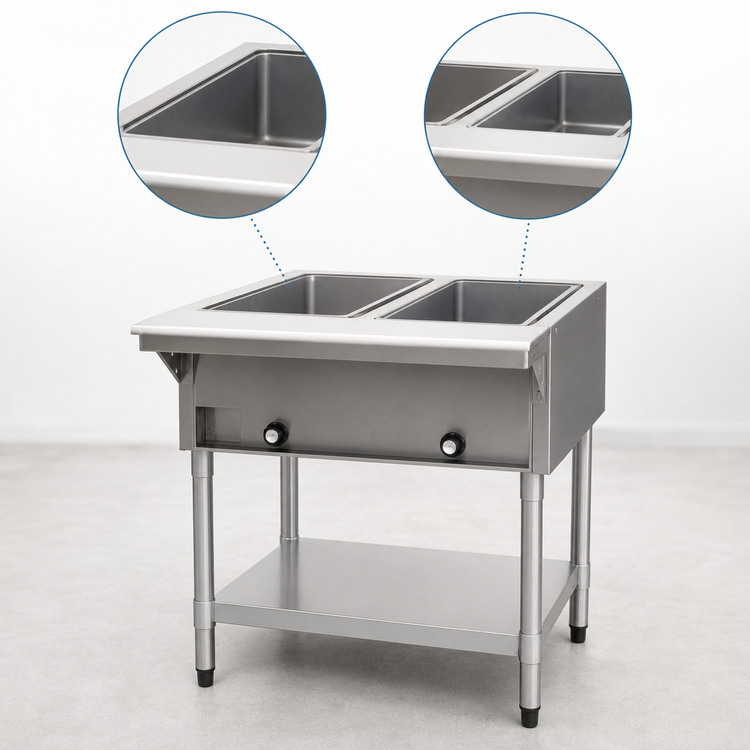 Product image #4 for Eagle Group Open Base Electric Hot Food Table, 33-Inch Wide, 2 Dry Wells, 208V