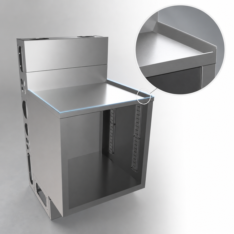Product image #5 for BK Resources 24-Inch Wide Top Shelf Raised Edge Open Underbar Cabinet with Die Wall