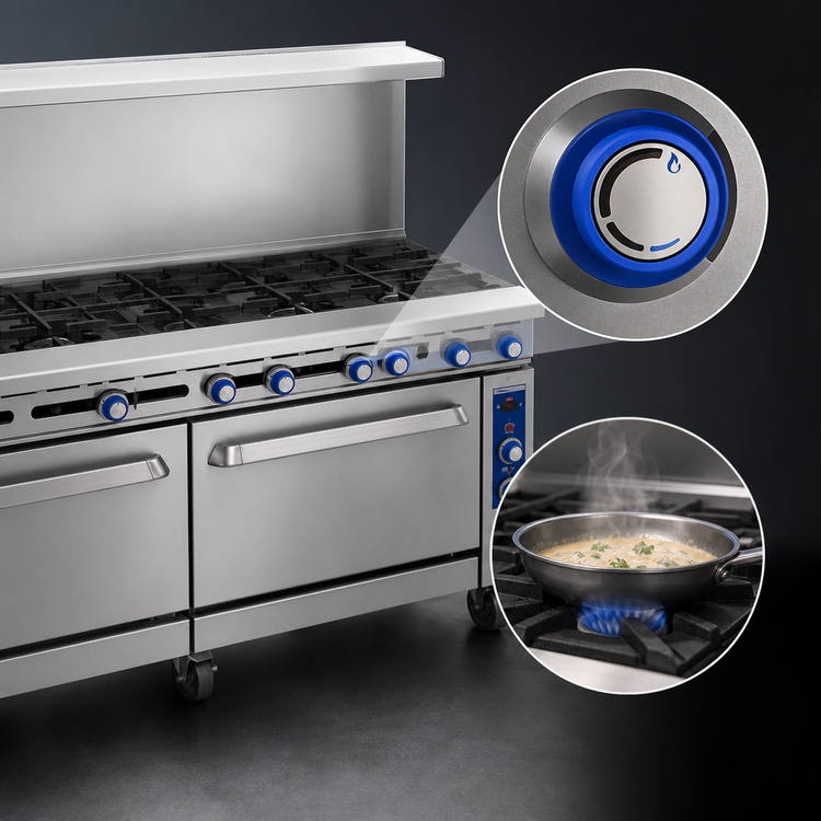 Product image #4 for Imperial Pro Series 72-Inch Gas Restaurant Range with 12 Open Burners, Convection Oven and Open Cabinet Base