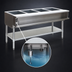 Thumbnail image #4 for 4-Well Electric Water Bath Hot Food Table with 12 x 20 Openings, Cutting Board, and Plate Shelf, 63-1/2 Inches Wide