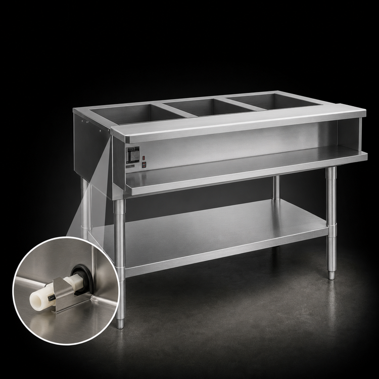 Product image #4 for Eagle Group Electric Open-Well Water Bath Hot Food Table, 48-Inch, 3-Pan, 208V