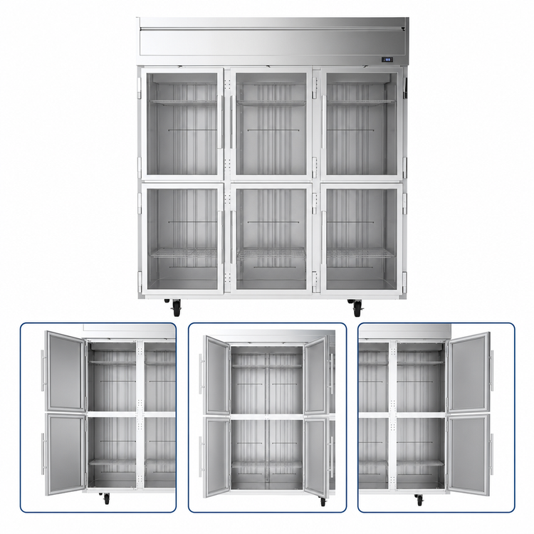 Product image #4 for Victory Elite™ Three-Section Reach-In Display Freezer, 69.1 Cu. Ft., Top-Mounted Self-Contained Refrigeration