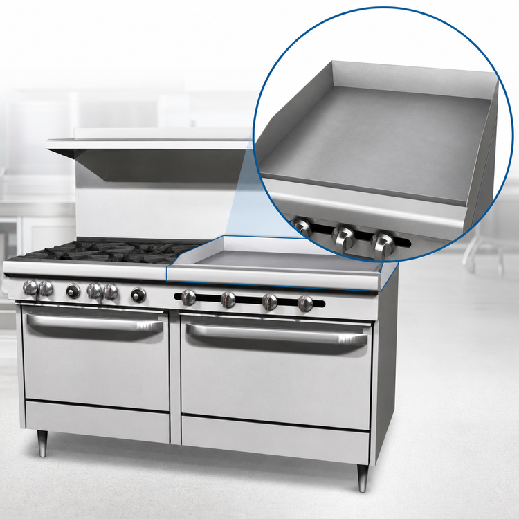 Product image #4 for Southbend S-Series 60-Inch Gas Restaurant Range with 6 Open Burners, 24-Inch Griddle, Convection Oven, and Cabinet Base