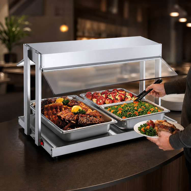 Product image #4 for Hatco Glo-Ray 36-Inch Countertop Buffet Warmer with Heated Base and Sneeze Guards