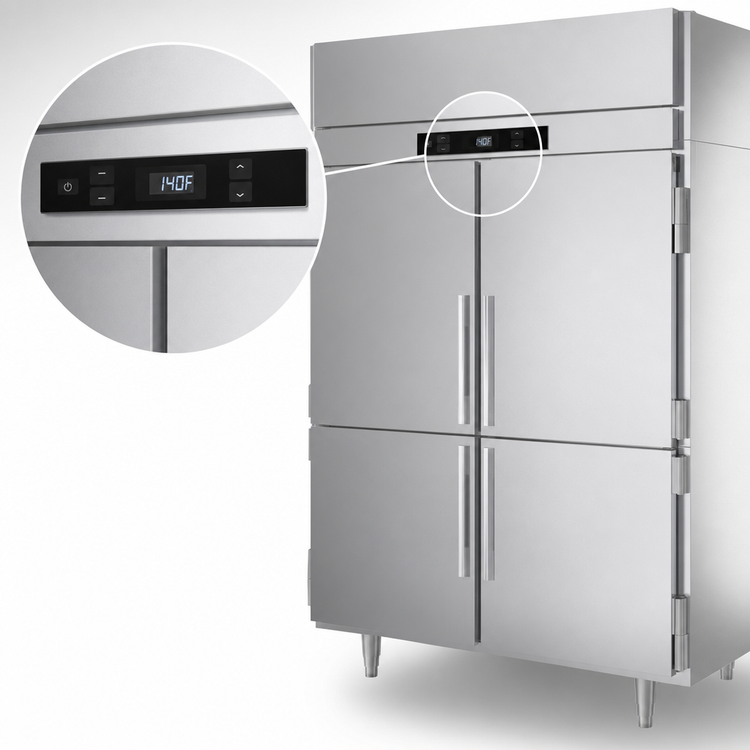Product image #4 for Victory UltraSpec Pass-Thru Solid Door Warming Cabinet, 2-Section, Standard Depth, 4 Doors, 6 Shelves