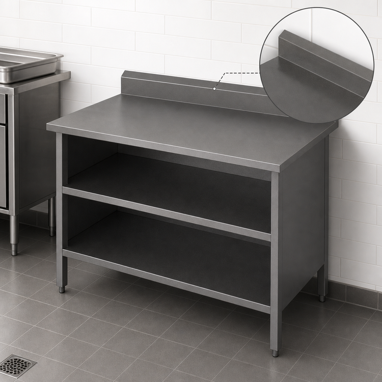 Product image #4 for John Boos Open Front Cabinet Base Stainless Steel Work Table with 5-Inch Rear Riser, 36 x 30 Inches