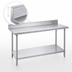 Thumbnail image #4 for Advance Tabco 84-Inch x 36-Inch Stainless Steel Work Table with 5-Inch Backsplash and Adjustable Undershelf