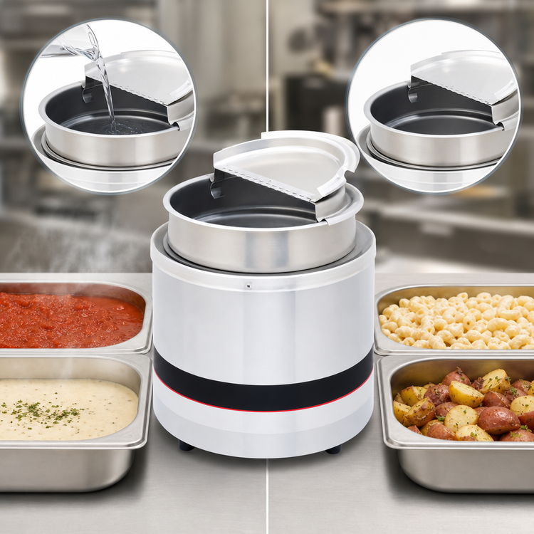 Product image #4 for APW Wyott RCW-11SP Round 11-Quart Countertop Electric Food Pan Cooker/Warmer