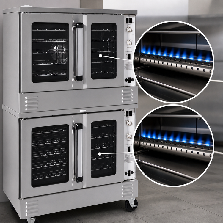 Product image #4 for Southbend Platinum Series Full-Size Standard-Depth Double Deck Gas Convection Oven with Standard Controls and Independent Doors