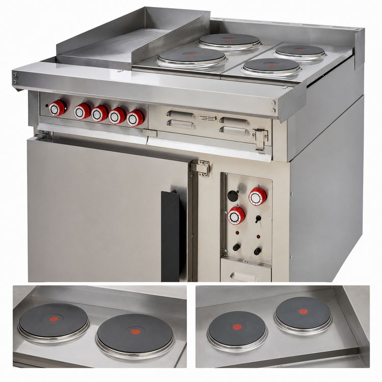 Product image #5 for Lang® Marine 36-Inch Heavy Duty Electric Range with Convection Oven Base, 2 Hot Tops and 2 French Plates