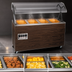 Thumbnail image #4 for Vollrath 2-Series Affordable Portable 4-Well Open-Well Mobile Hot Food Station with Buffet Breath Guard and Enclosed Storage Base, Cherry Woodgrain, 208-240V