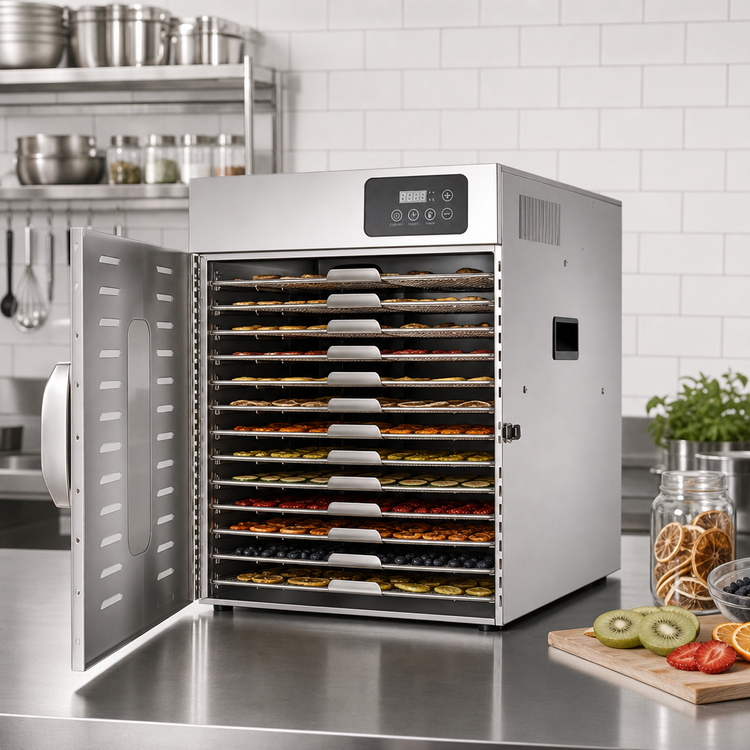 Product image #4 for Countertop Single-Zone Stainless Steel 12-Tray Digital Food Dehydrator, 120V