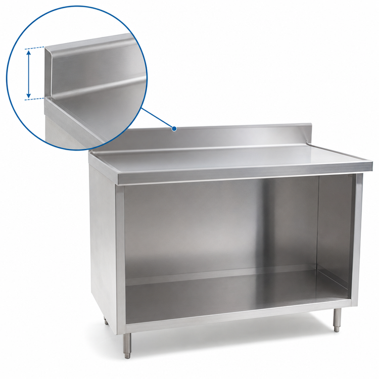 Product image #4 for Eagle Spec-Master Marine Series Open Front Cabinet Base Work Table, 60 x 30 Inches, 14-Gauge 304 Stainless Steel Top