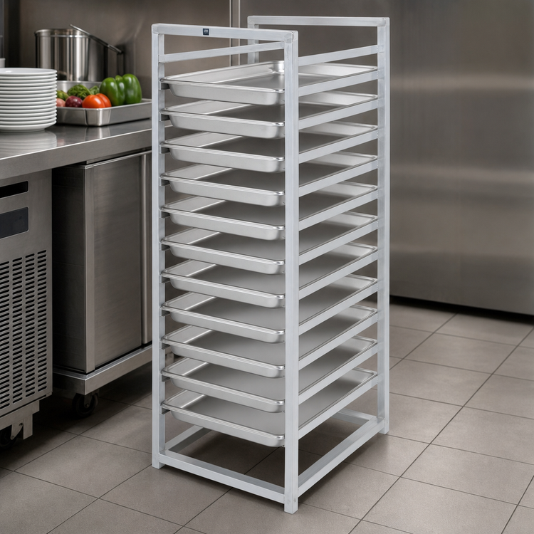Product image #4 for Aluminum End-Load Reach-In Bun Pan / Steam Table Pan Rack, 10-Pan Capacity