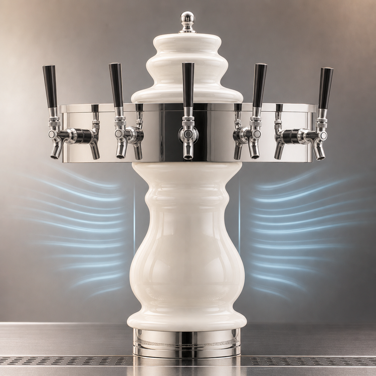 Product image #4 for Micro Matic Braumeister 5-Faucet Countertop Air-Cooled Ceramic Draft Beer Tower