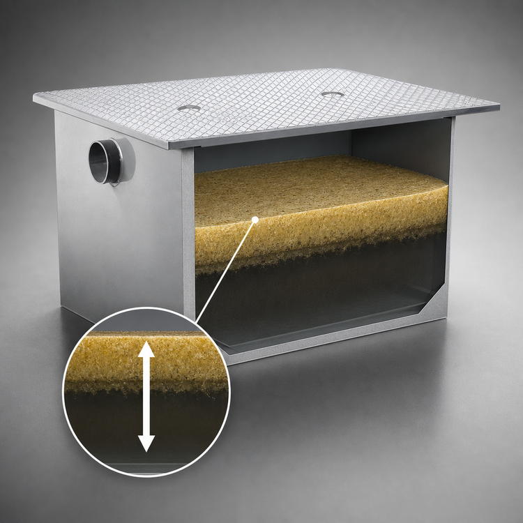 Product image #4 for Watts GI-500-K Grease Interceptor, 500 GPM, 1000 lb Capacity, 6-Inch No-Hub Connections