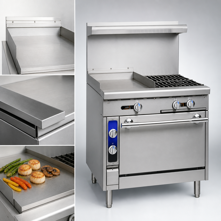Product image #4 for Imperial Spec Series Heavy Duty 36-Inch Combination Gas Range with 2 Open Burners, 18-Inch Griddle, and Standard Oven