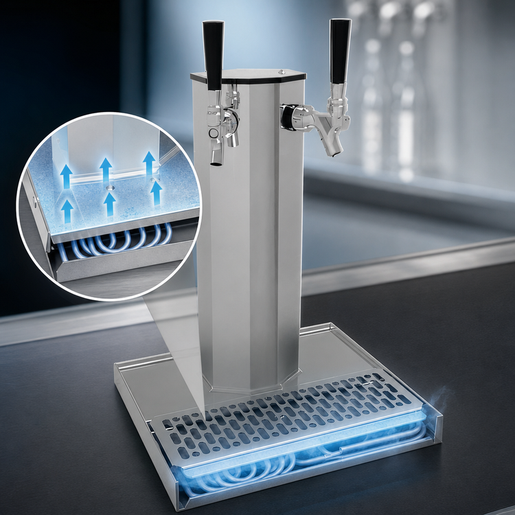 Product image #4 for Glastender Countertop 2-Faucet Glycol-Cooled Column Draft Dispensing Tower