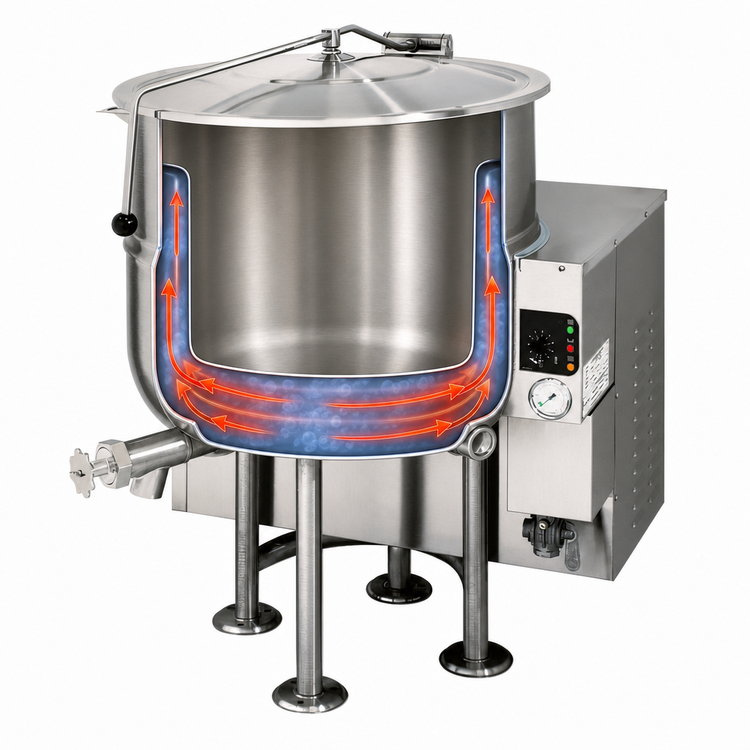 Product image #4 for Cleveland Range KGL-40 40-Gallon Gas-Fired Stationary Kettle, 2/3 Steam Jacketed, Floor Model