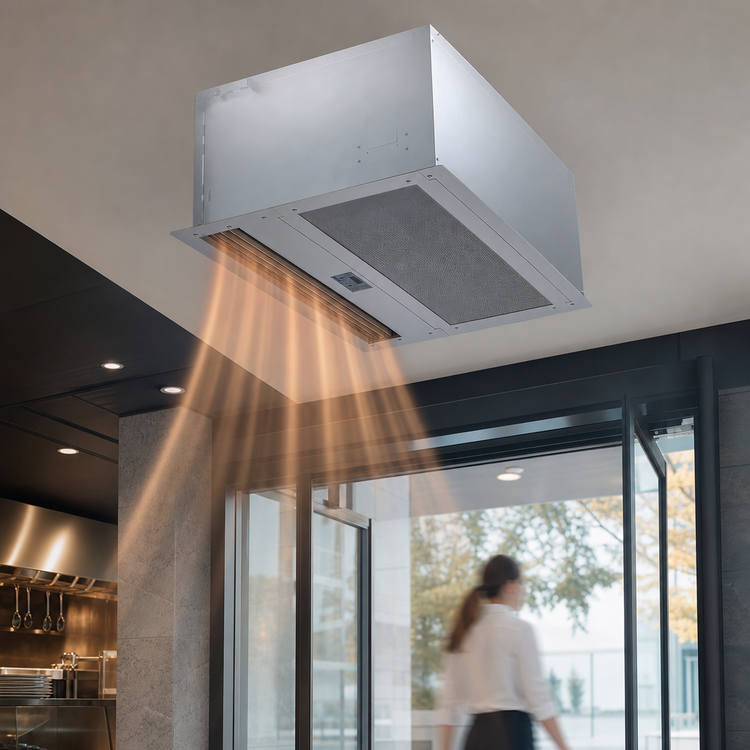Product image #4 for Berner Architectural Recessed 16 Electric Heated In-Ceiling Air Curtain, 42 Inch, 1 HP Motor, 3-Phase, 14 kW