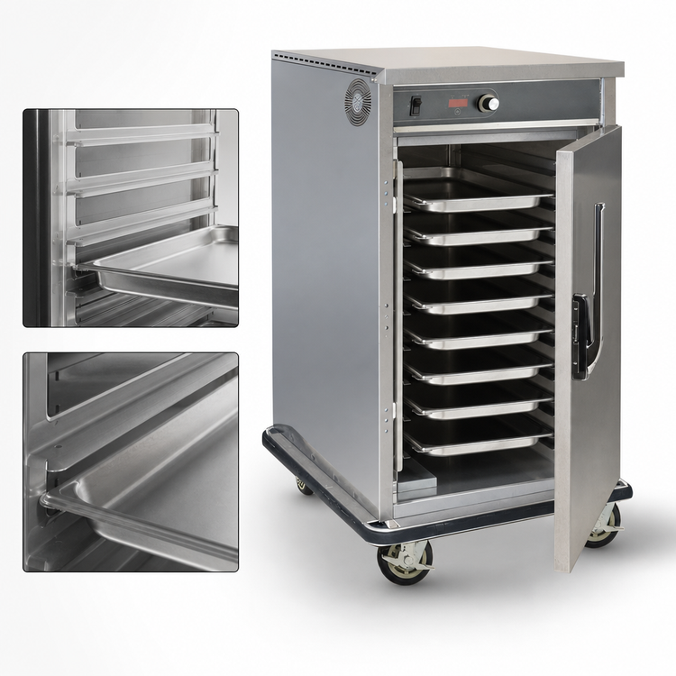 Product image #4 for FWE UHST-7 Slim-Line Mobile Heated Holding Cabinet with 7 Universal Tray Slides