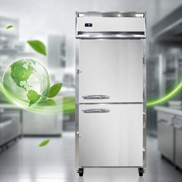 Product image #4 for Continental Refrigerator 1FXSNSSHD 1-Section Extra-Wide Shallow Depth Reach-In Freezer with Half-Height Solid Doors