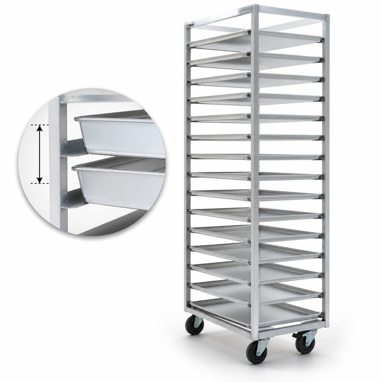 Product image #4 for Panco Full-Height Mobile Front-Load Oven Rack for 12 Full-Size Sheet Pans