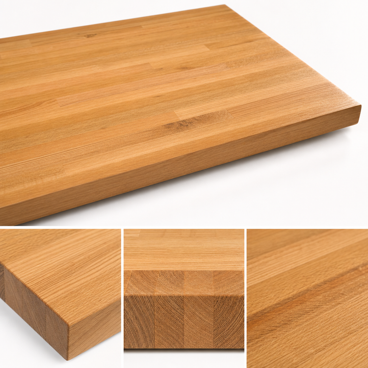 Product image #4 for Appalachian Red Oak Blended Rails Edge Grain Island Countertop, 120 x 38 x 1-1/2 Inch, Penetrating Oil Finish