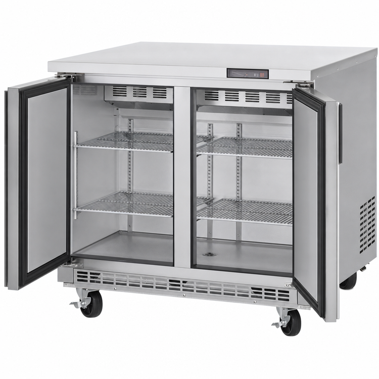 Product image #4 for Everest Refrigeration Two-Section Undercounter/Worktop Freezer with Stainless Steel Top, 35-5/8 Inches Wide, 10.0 Cu. Ft., Self-Contained Bottom Mount