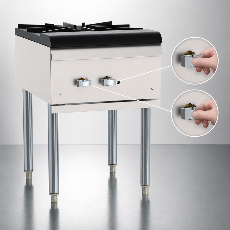 Product image #4 for Vulcan Quick Ship Platinum Gas Stock Pot Range with Single Two-Ring Burner, 18-Inch Wide